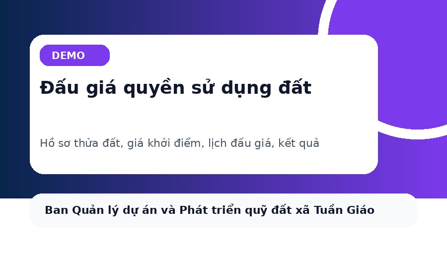 Kết quả demo phiên đấu giá quyền sử dụng đất đợt 1 năm 2026
